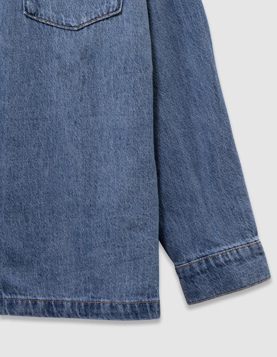 camicia oversize in denim blu per ragazze