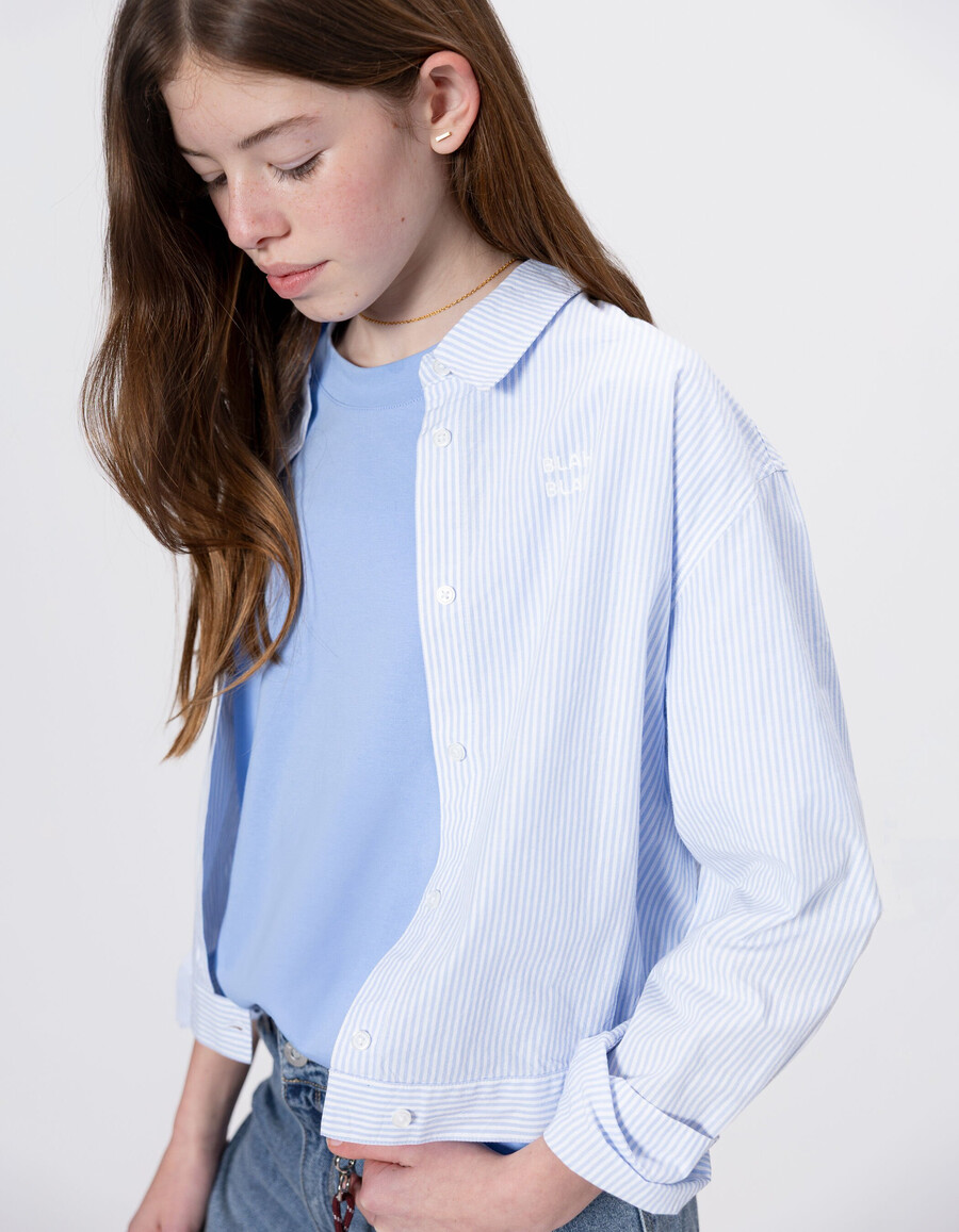 giacca spirit con camicia a righe blu per ragazza