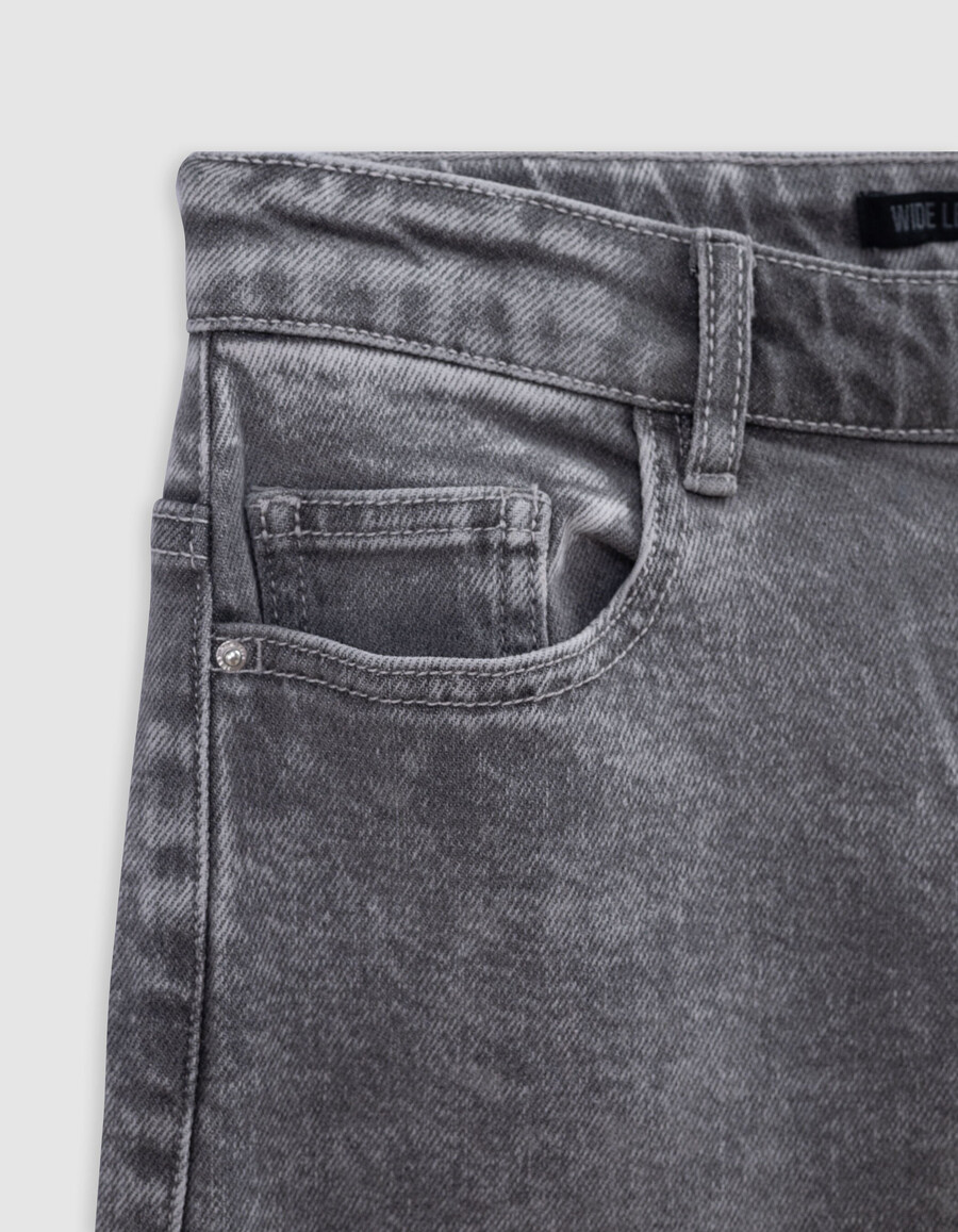 jeans grigi lavati larghi per ragazza