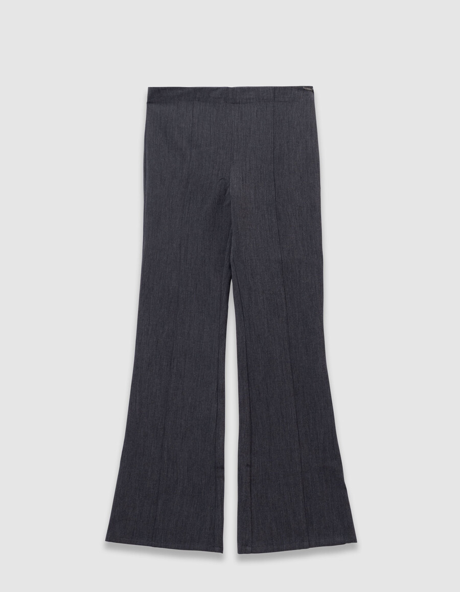 pantaloni svasati grigi 2 in 1 per bambine con gonna rimovibile