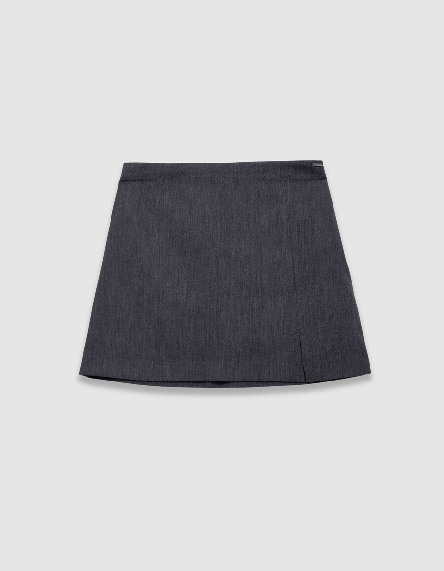 pantaloni svasati grigi 2 in 1 per bambine con gonna rimovibile