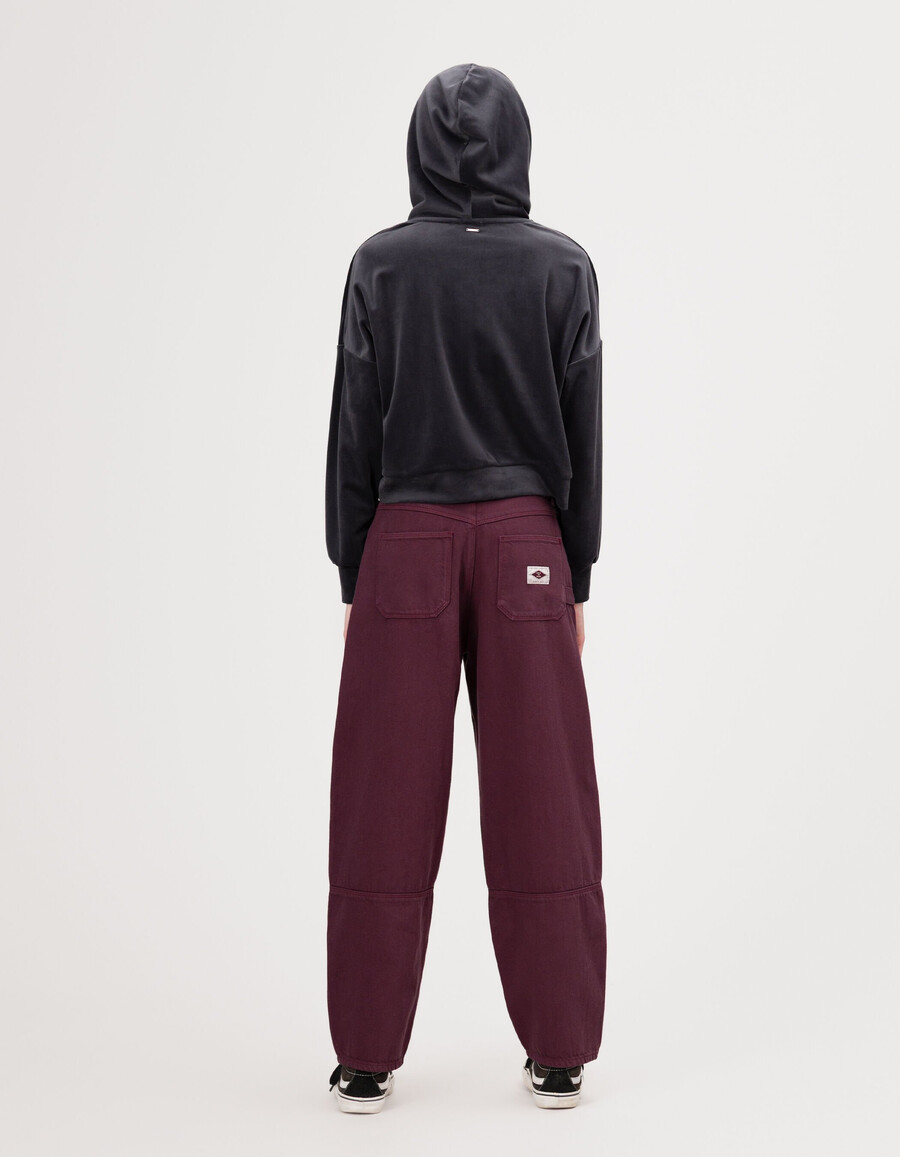 jeans a palloncino bordeaux da bambina