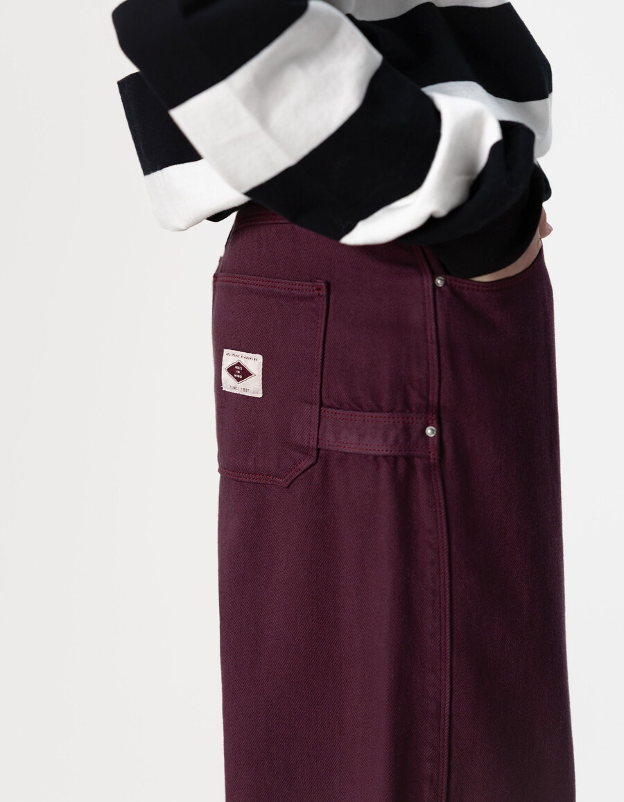 jeans a palloncino bordeaux da bambina