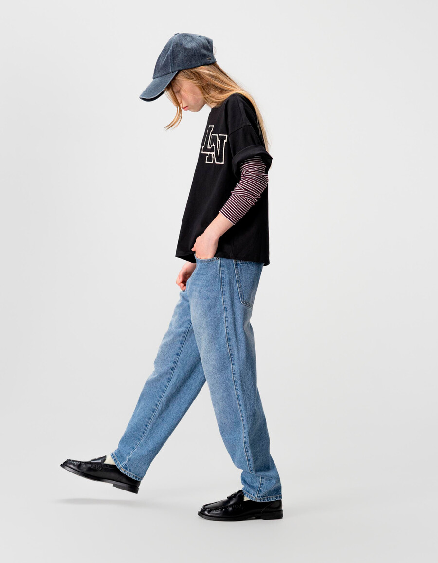 jeans gaucho blu da bambina