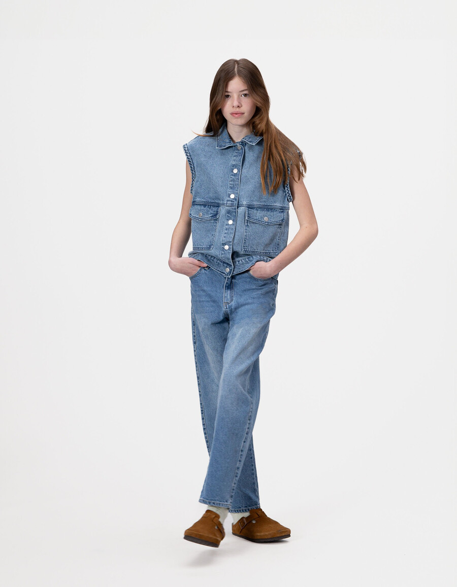 jeans gaucho blu da bambina