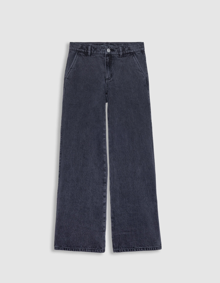 jeans neri a gamba larga per ragazze