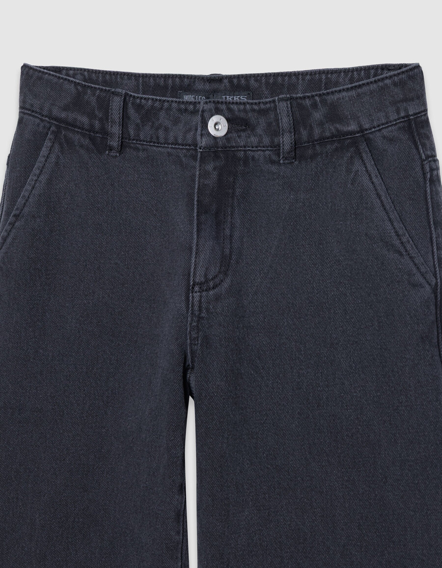 jeans neri a gamba larga per ragazze