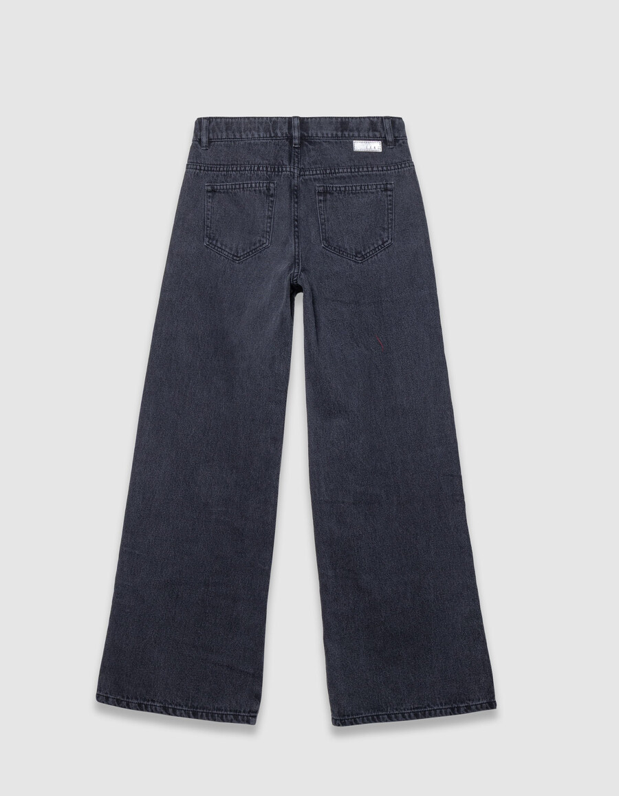 jeans neri a gamba larga per ragazze