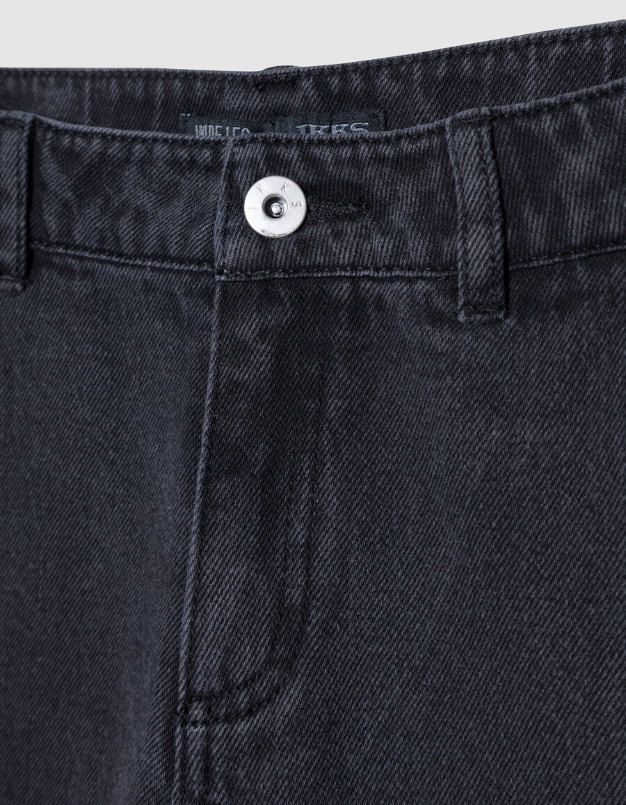 jeans neri a gamba larga per ragazze
