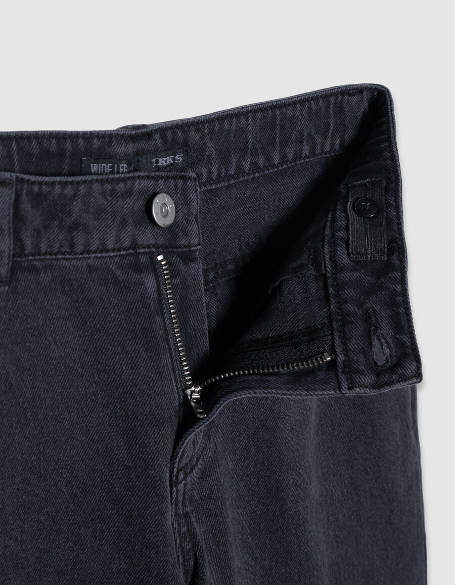 jeans neri a gamba larga per ragazze