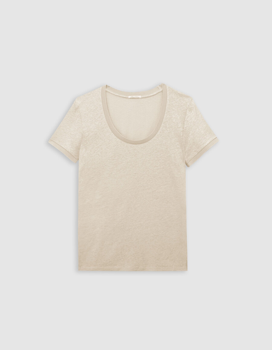 maglietta a maniche corte beige iridescente