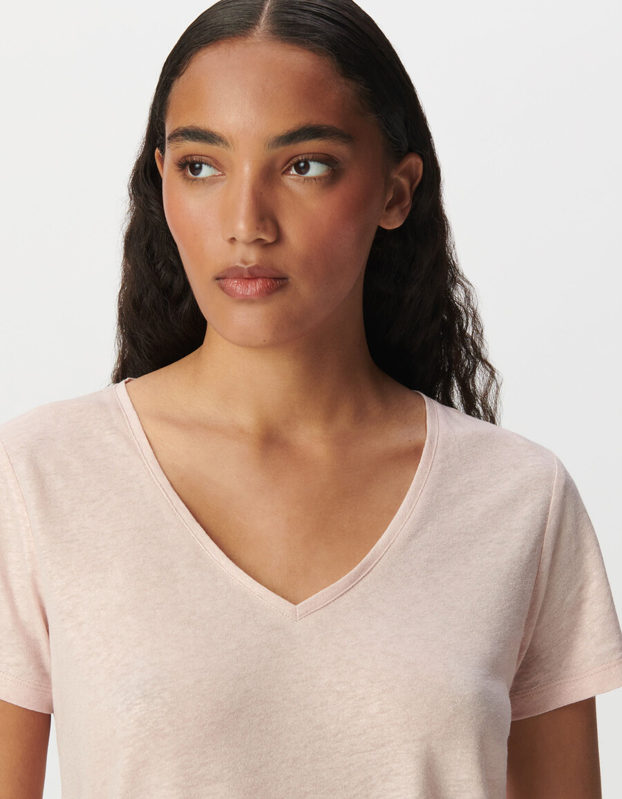 maglietta a maniche corte da donna vestibilità ampia colore rosa iridescente