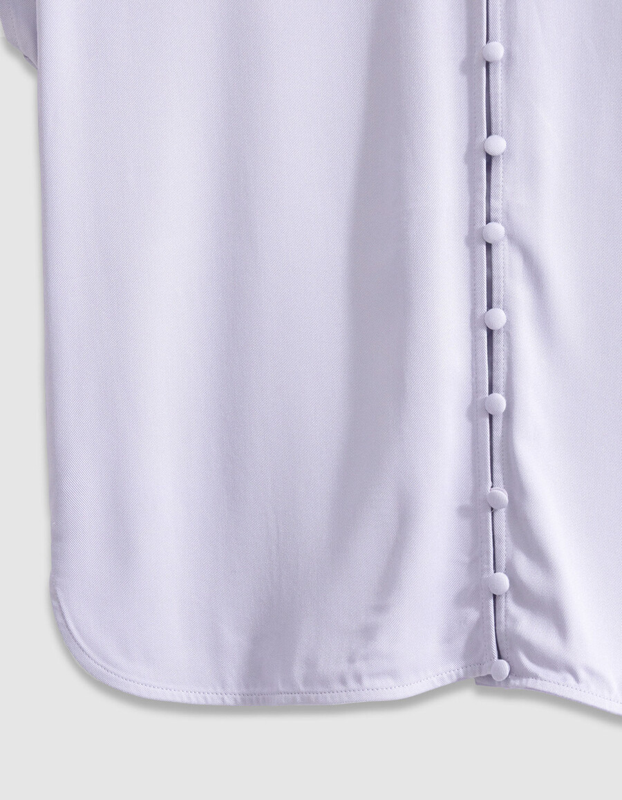 maglia reversibile a maniche corte lilla da donna davantidietro