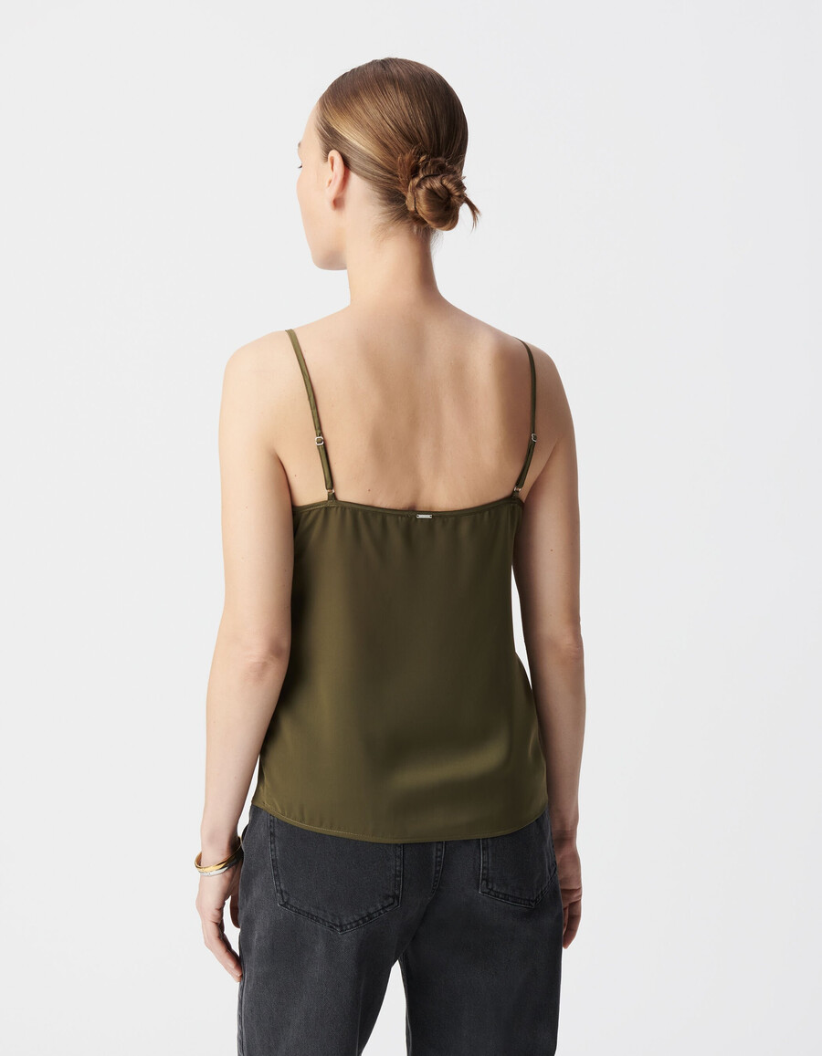 top in pizzo color cachi con spalline sottili esprit lingerie da donna