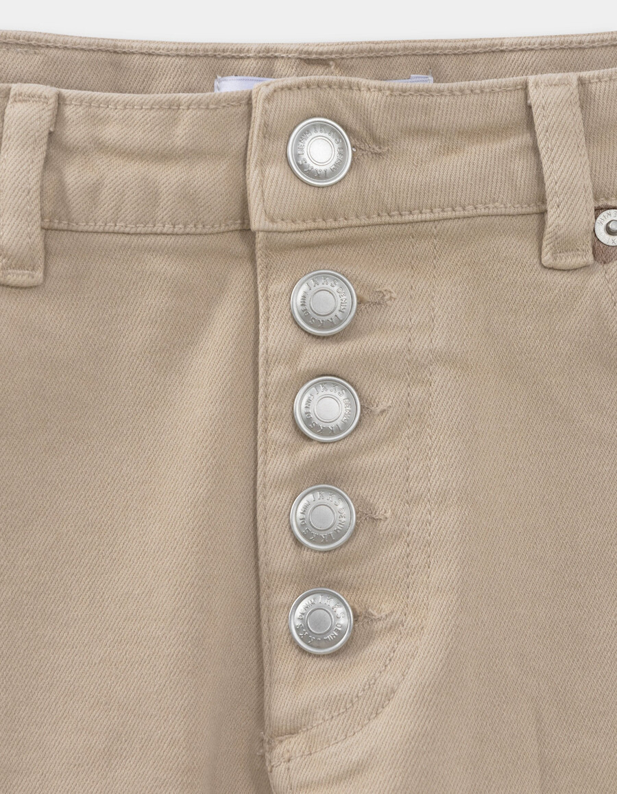 jeans dritti a vita alta beige