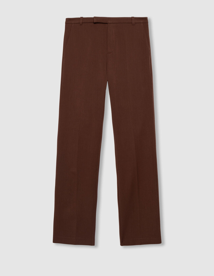 pantaloni da abito slim fit marroni da donna