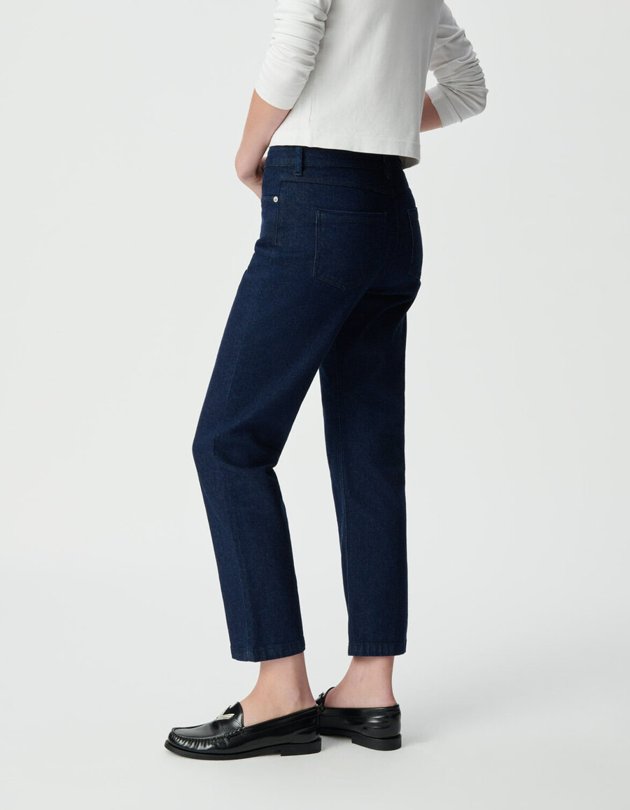 jeans dritti raw janis da donna con bottoni a vista