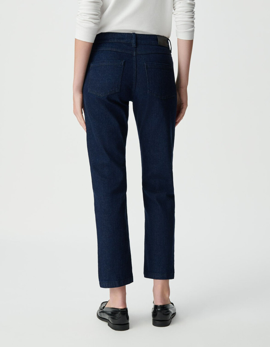 jeans dritti raw janis da donna con bottoni a vista