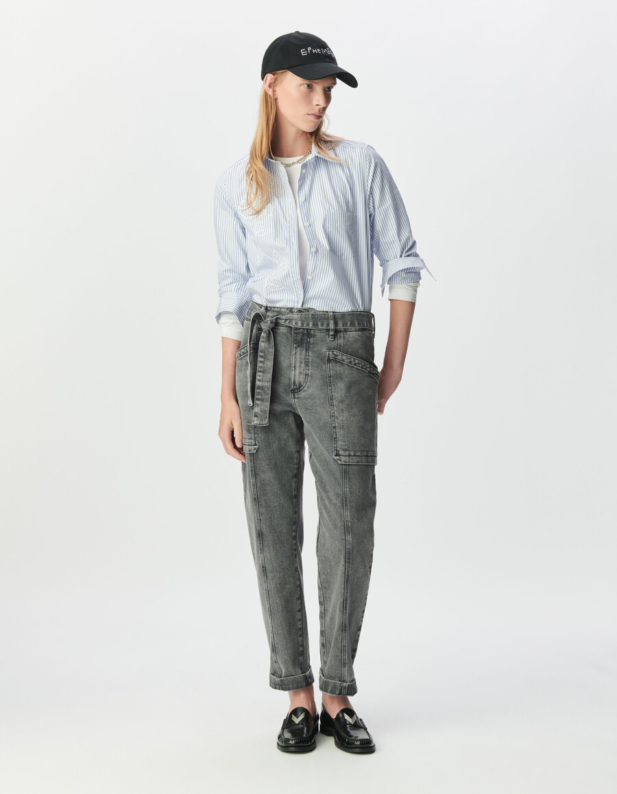 jeans cargo séléne 78 grigi da donna