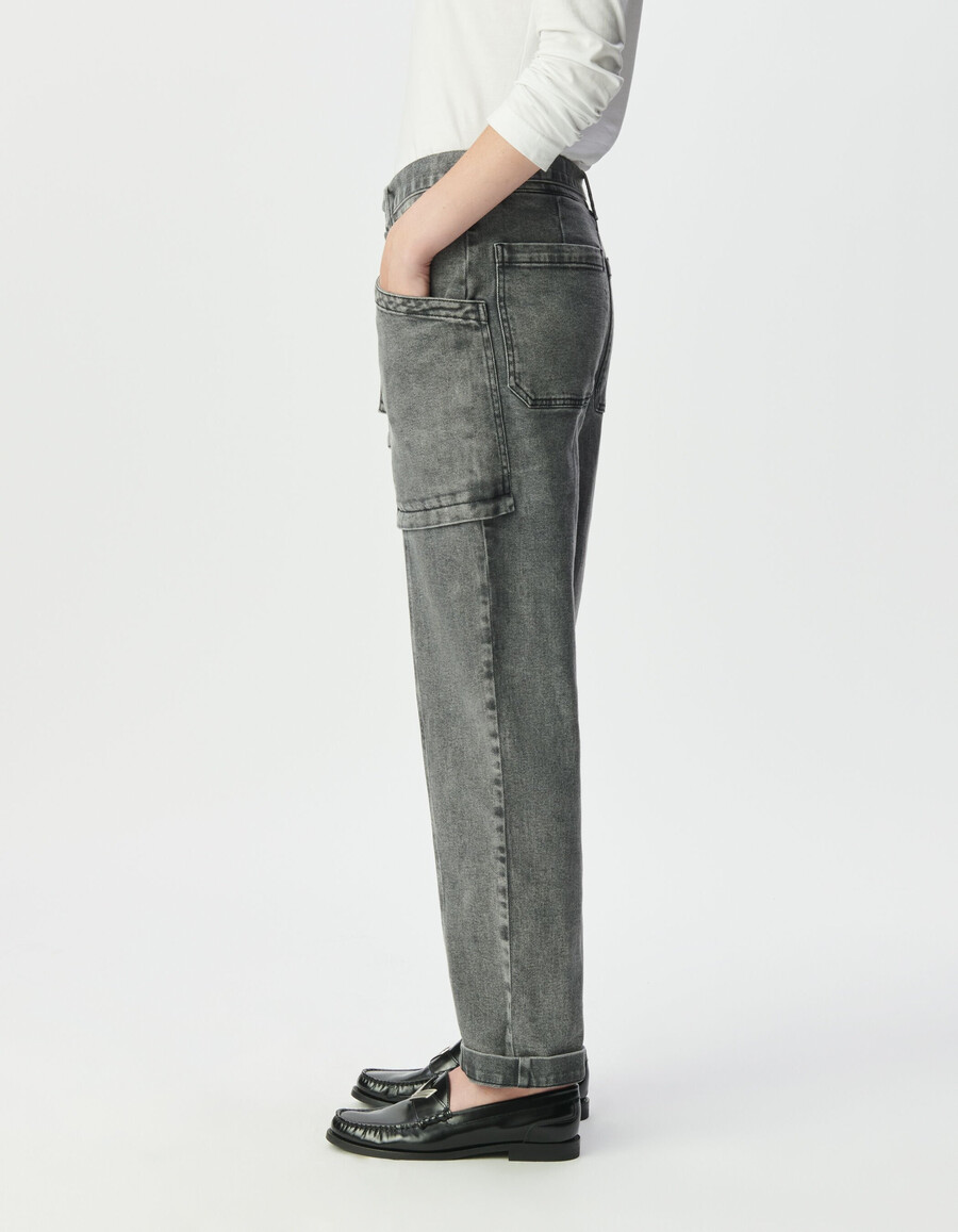 jeans cargo séléne 78 grigi da donna