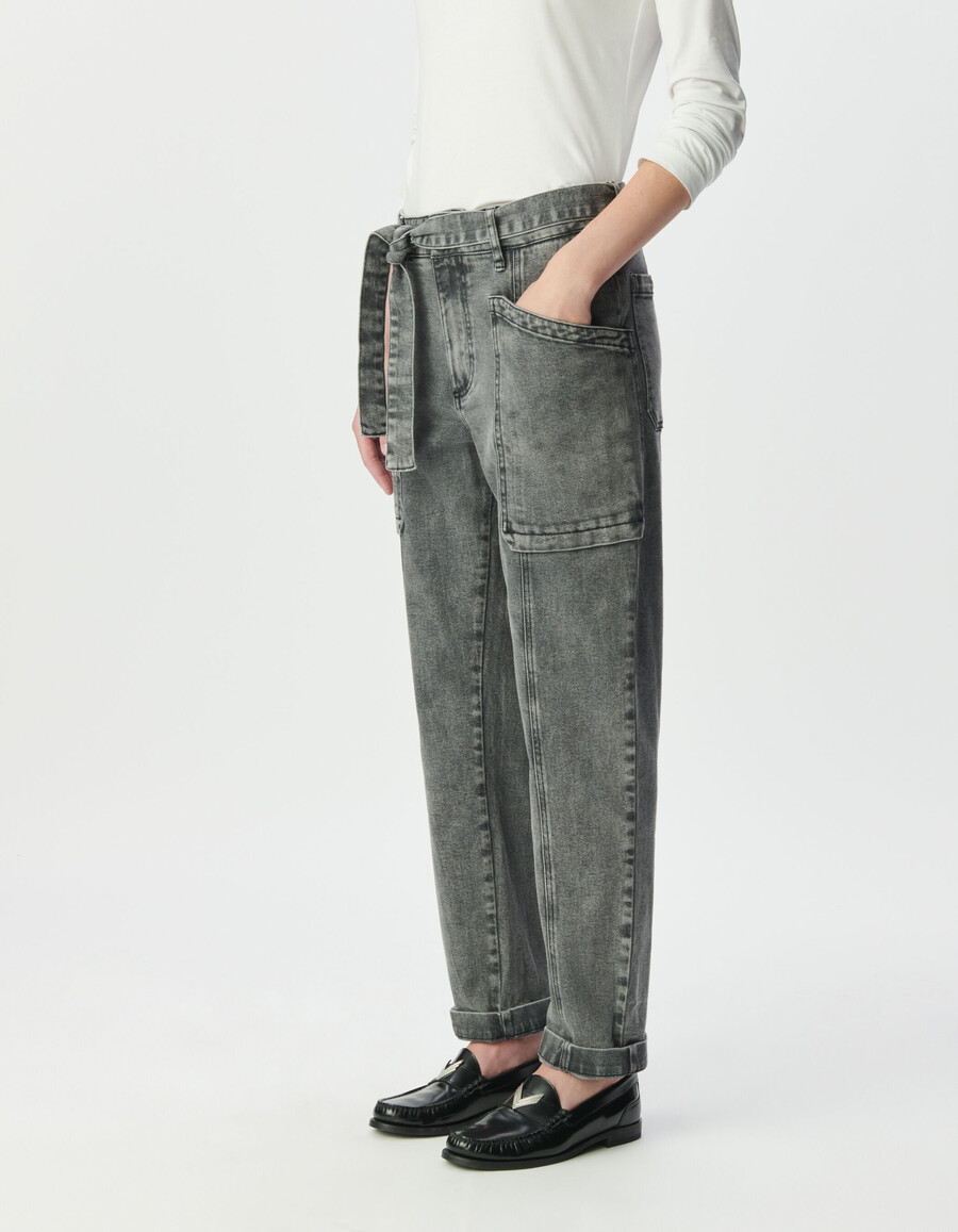 jeans cargo séléne 78 grigi da donna