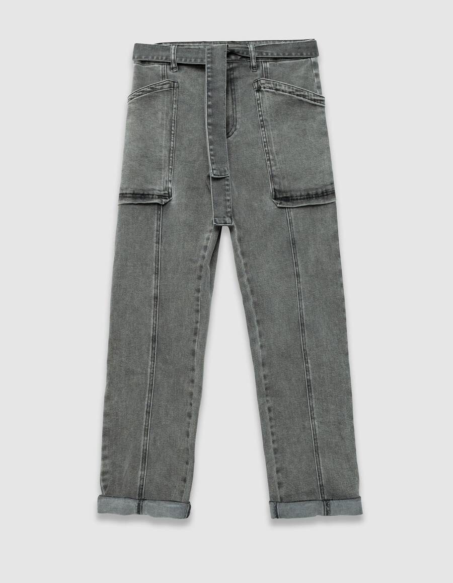 jeans cargo séléne 78 grigi da donna