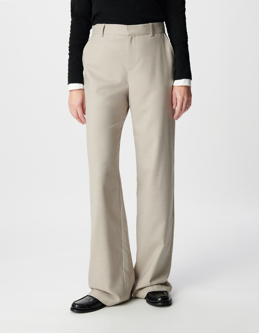 pantaloni da abito beige da donna