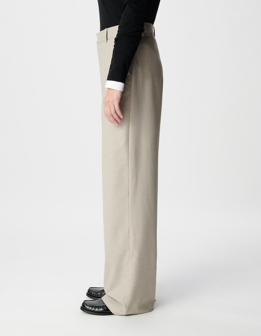 pantaloni da abito beige da donna