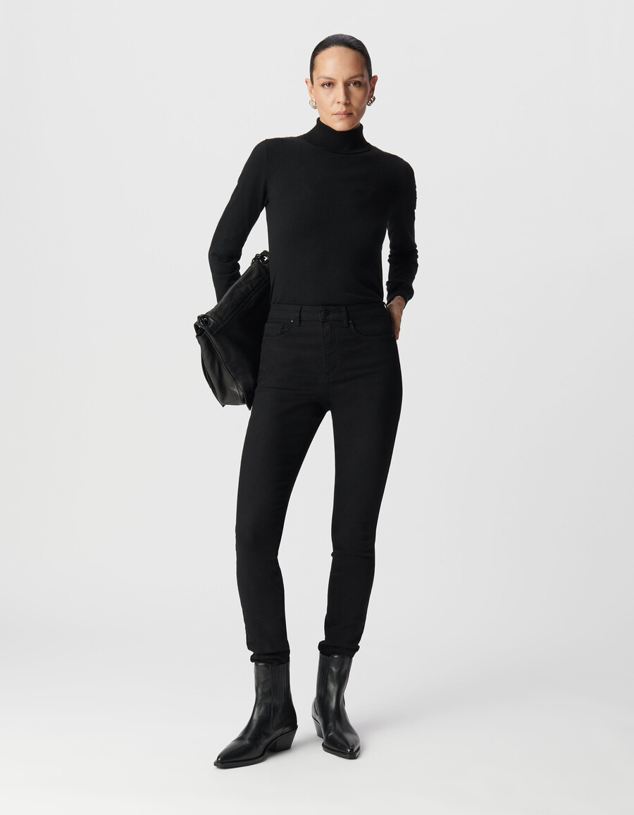 jeans scolpiti neri slim da donna 78