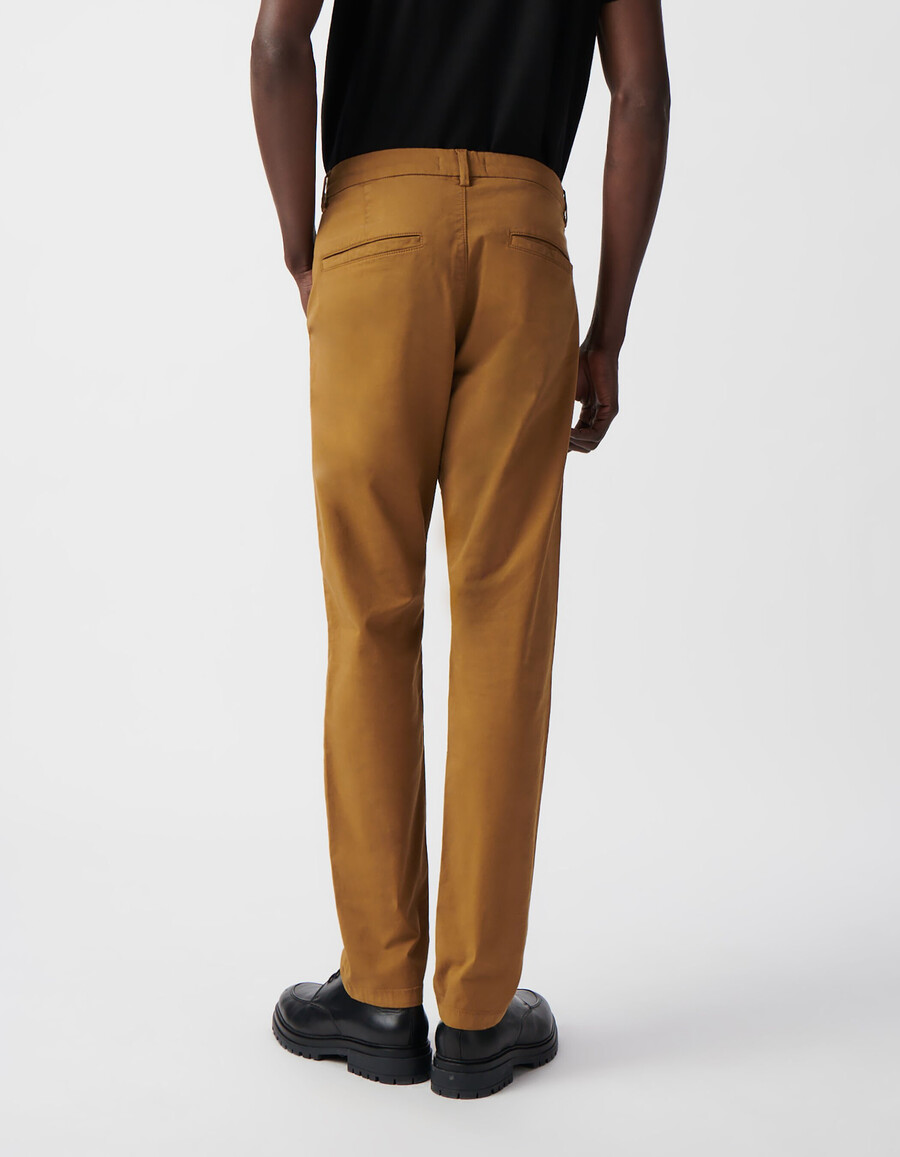 pantaloni chino slim color zafferano da uomo