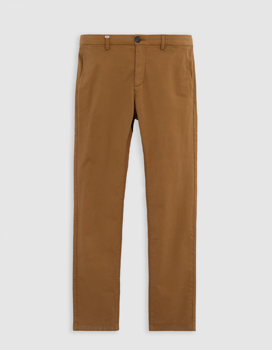 pantaloni chino slim color zafferano da uomo
