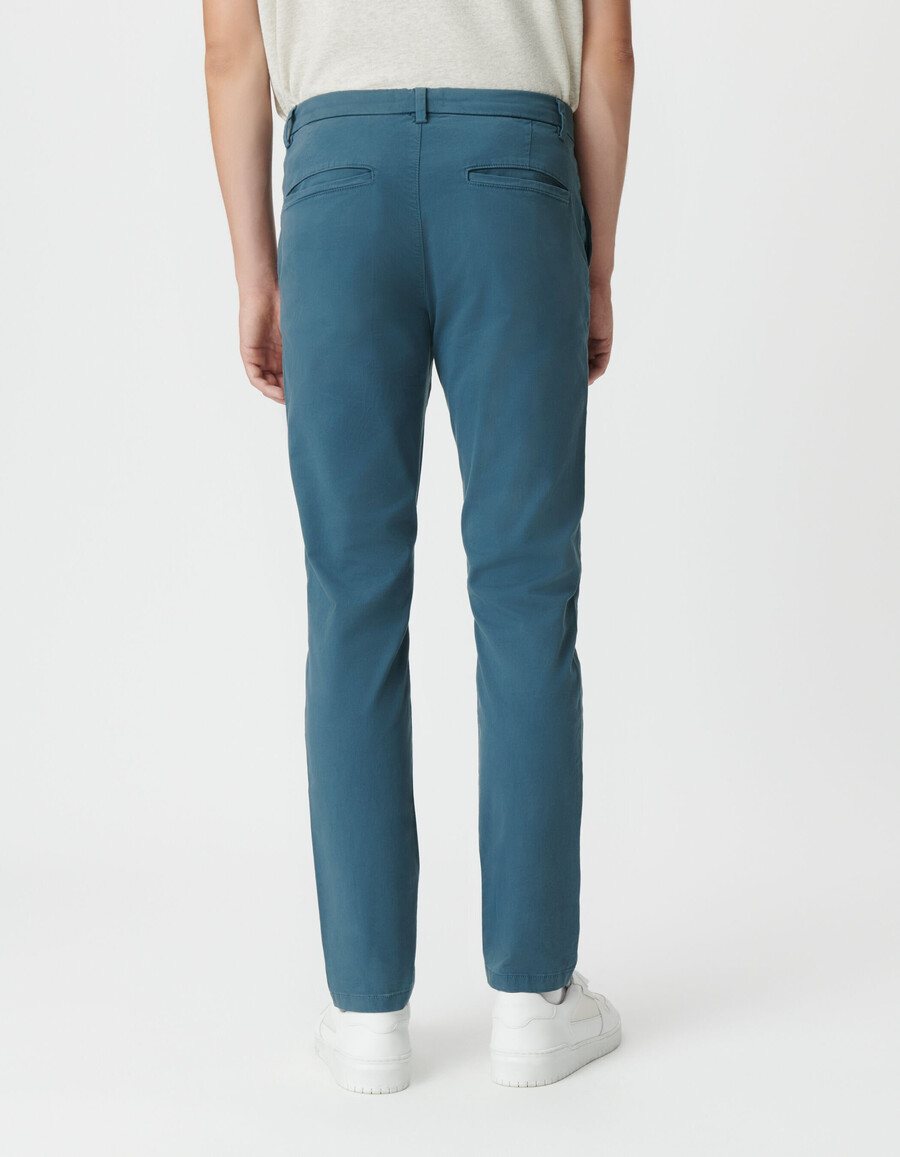 pantaloni chino slim grigi e blu da uomo