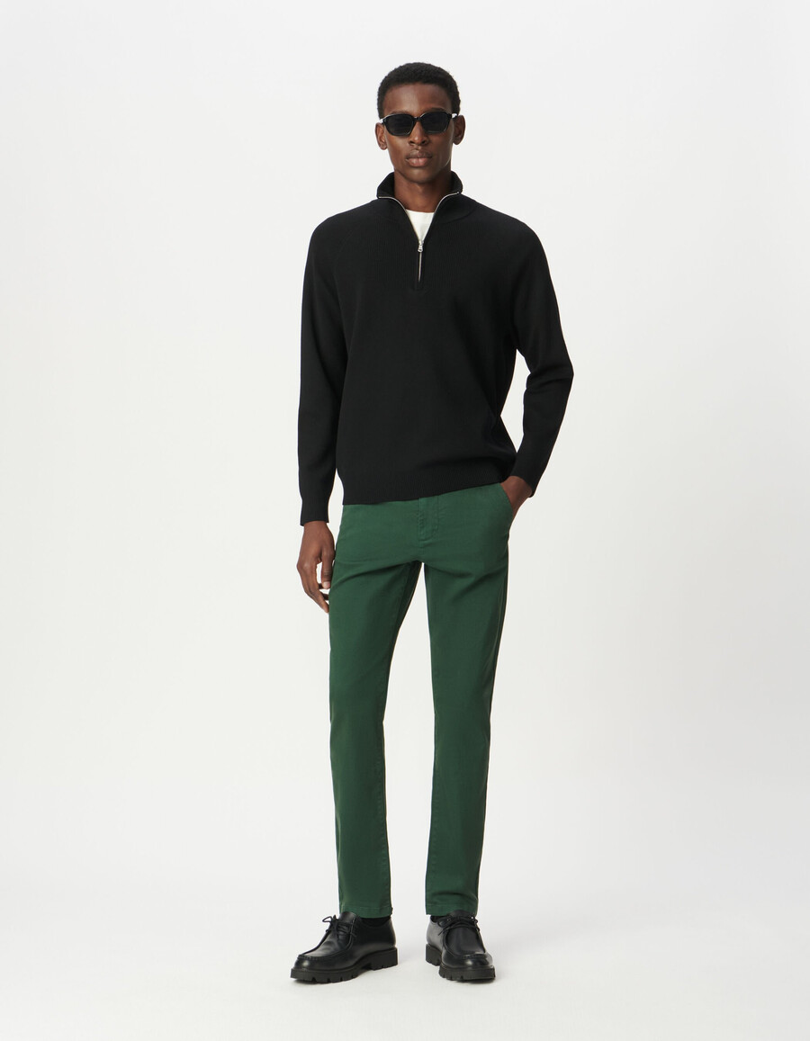 pantaloni chino slim verdi da uomo