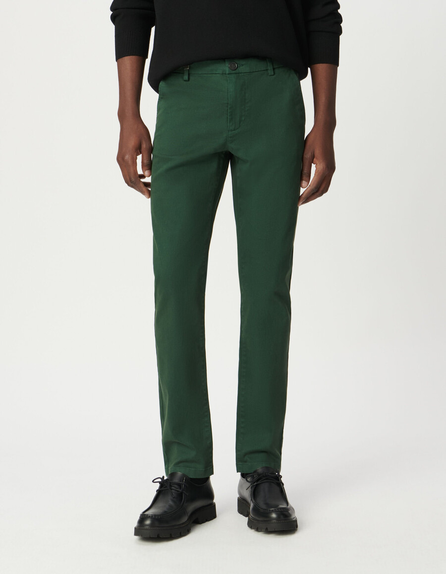 pantaloni chino slim verdi da uomo