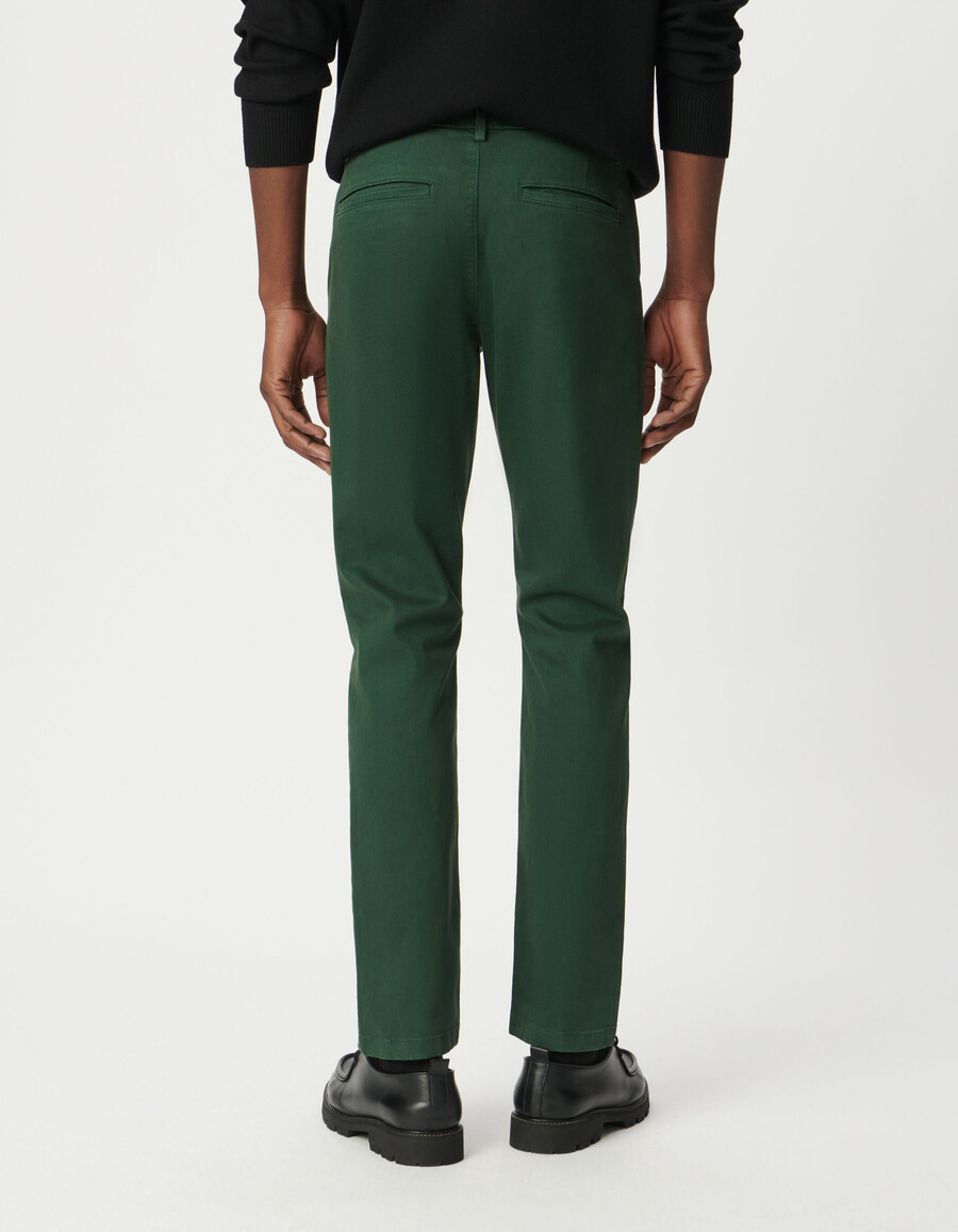 pantaloni chino slim verdi da uomo