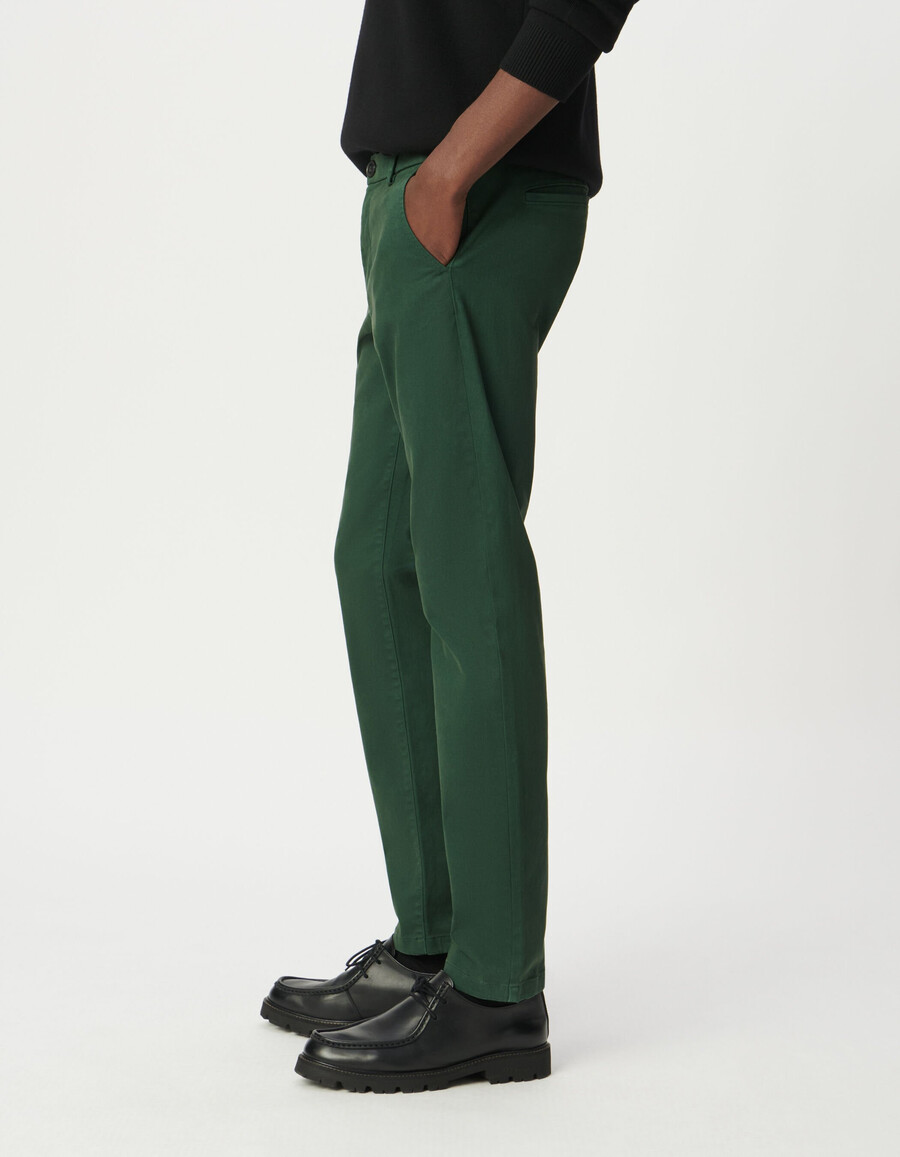 pantaloni chino slim verdi da uomo