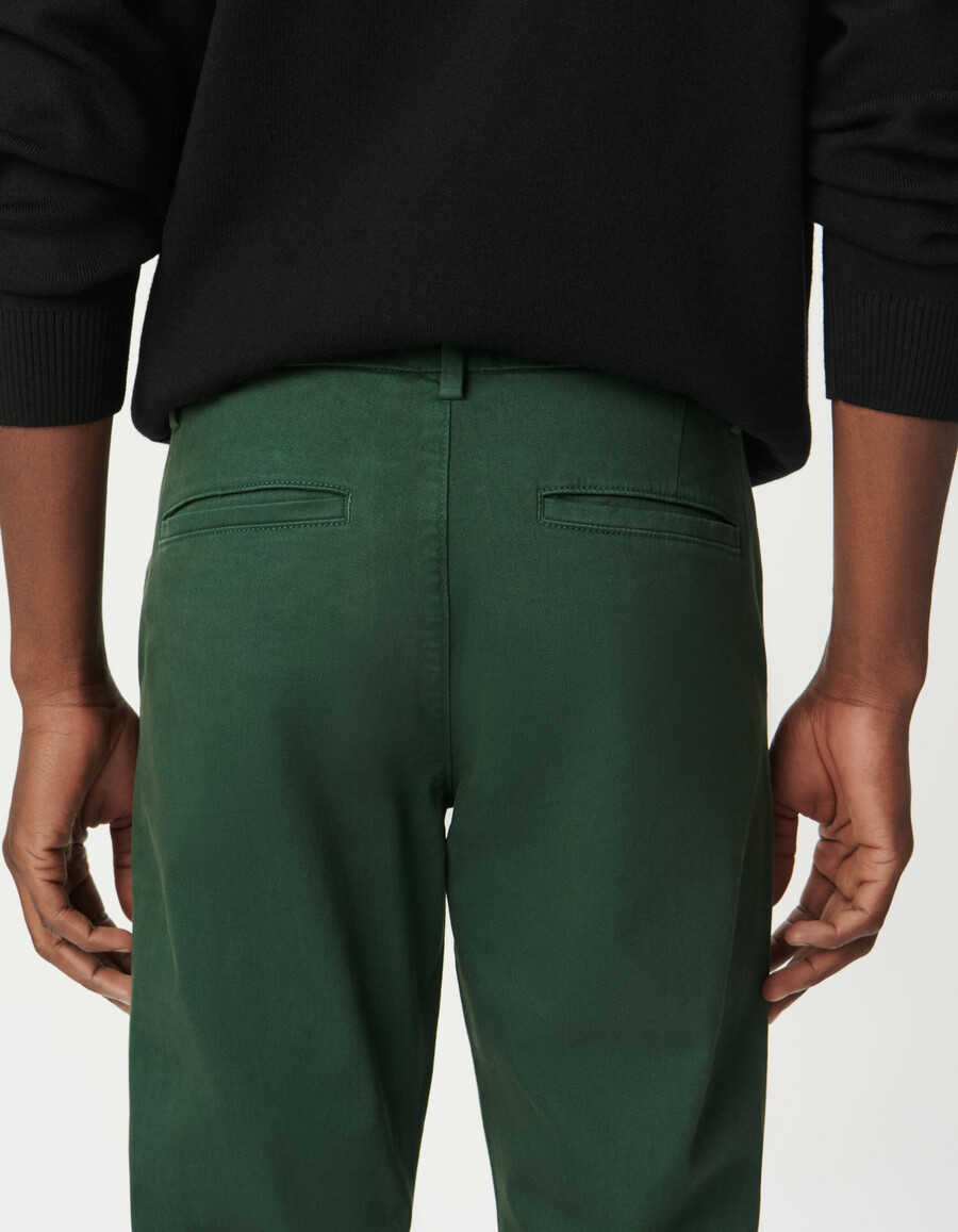 pantaloni chino slim verdi da uomo