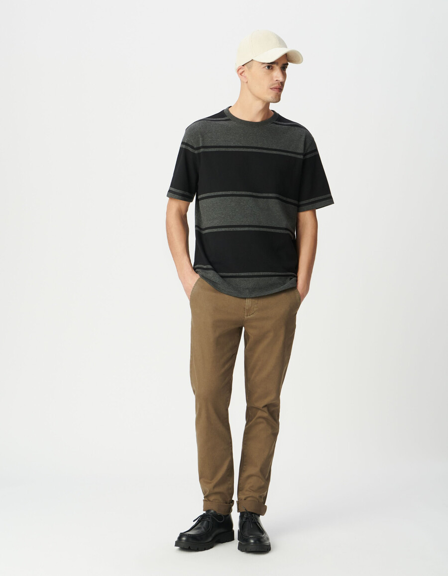 pantaloni chino slim beige scuro da uomo