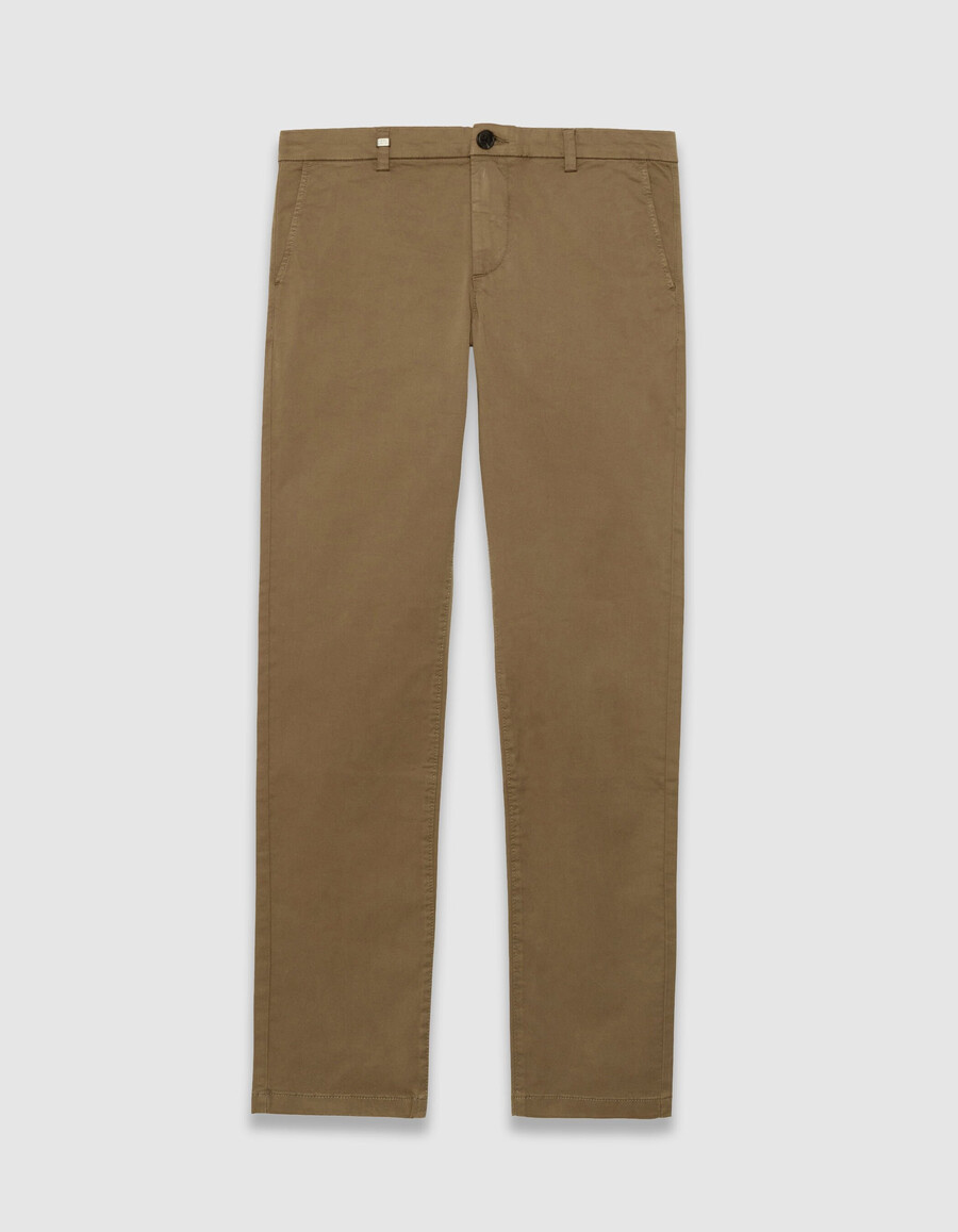 pantaloni chino slim beige scuro da uomo