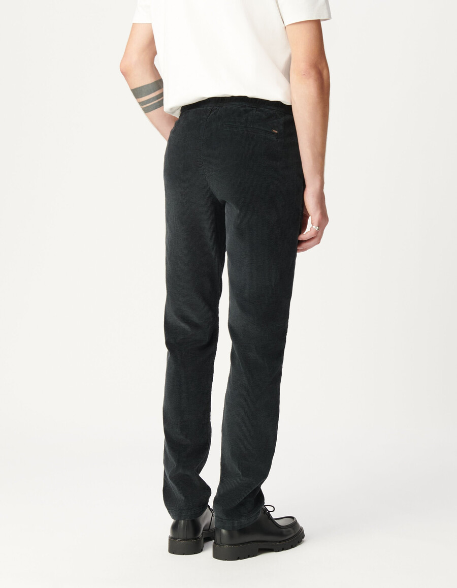 pantaloni da jogging in velluto a coste grigi da uomo