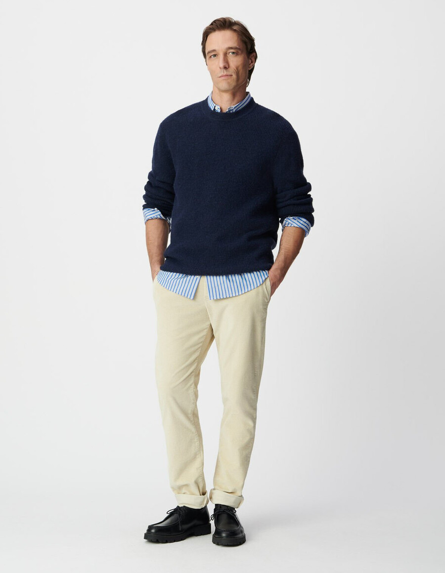 pantaloni da jogging in velluto a coste beige da uomo