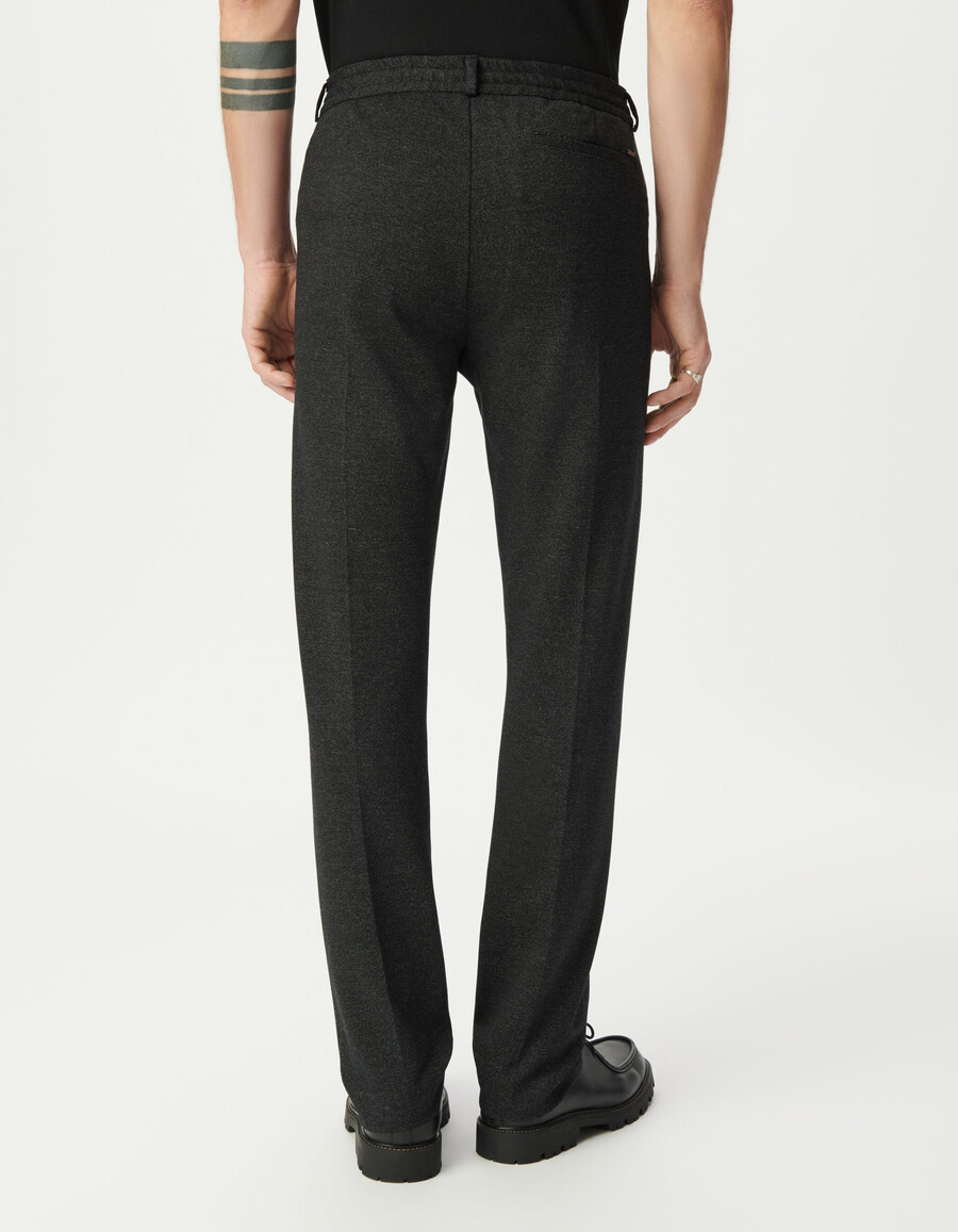 pantaloni da jogging slim in maglia semi-liscia nera da uomo
