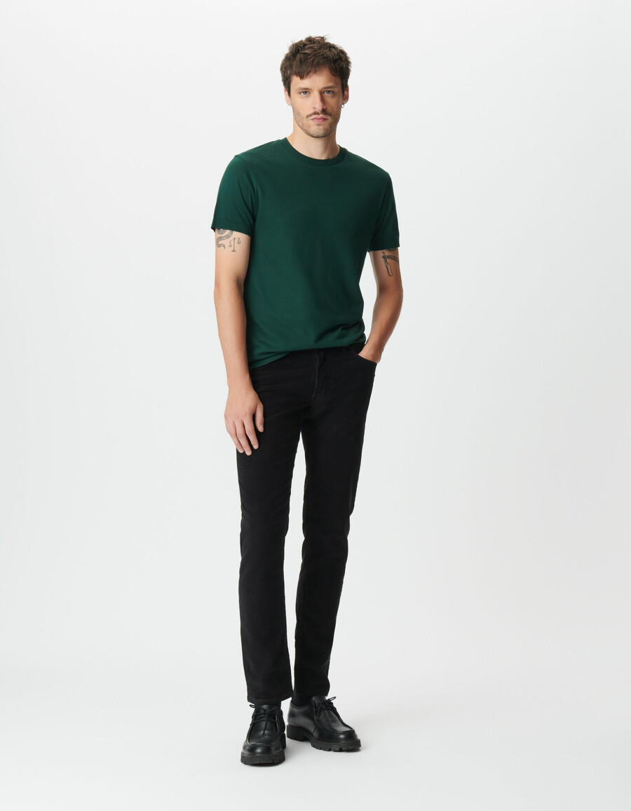 pantaloni slim in velluto a coste nero da uomo