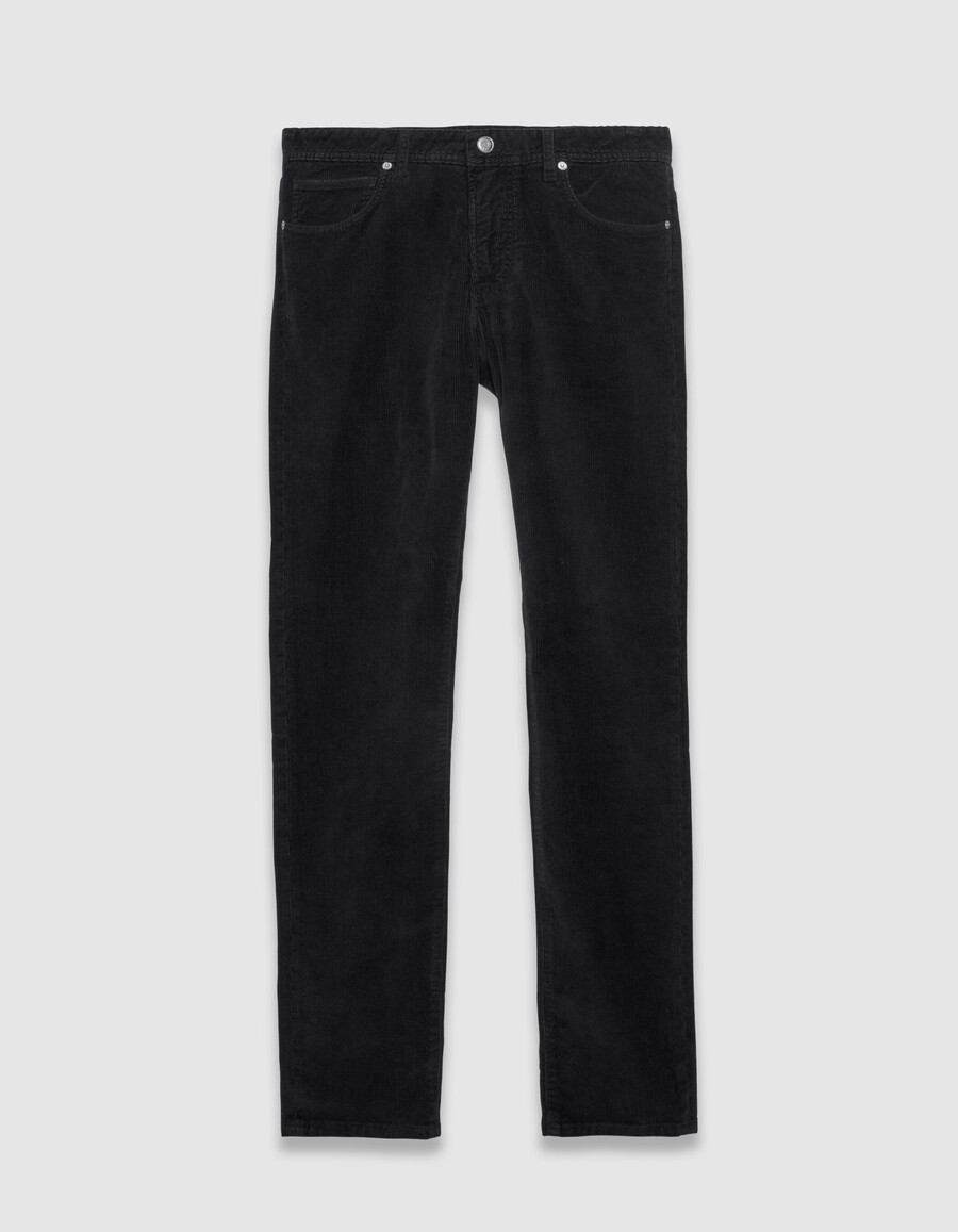 pantaloni slim in velluto a coste nero da uomo
