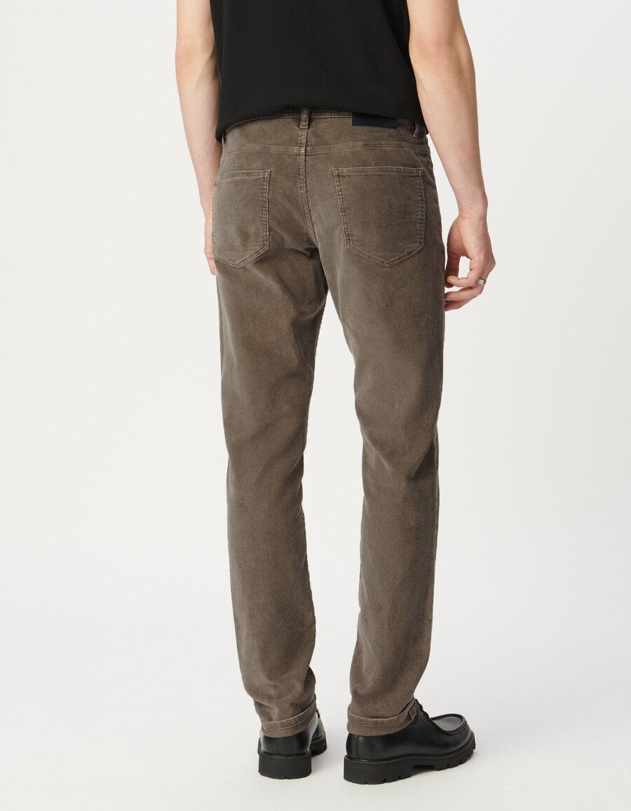 pantaloni slim in velluto a coste beige da uomo