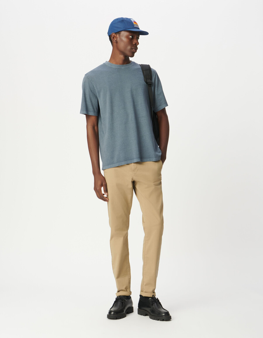pantaloni chino slim dritti beige da uomo