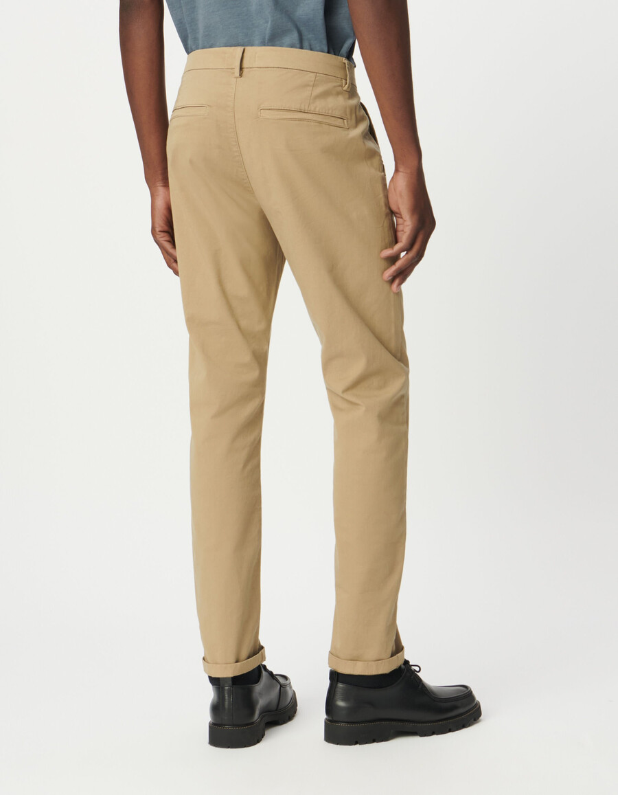 pantaloni chino slim dritti beige da uomo