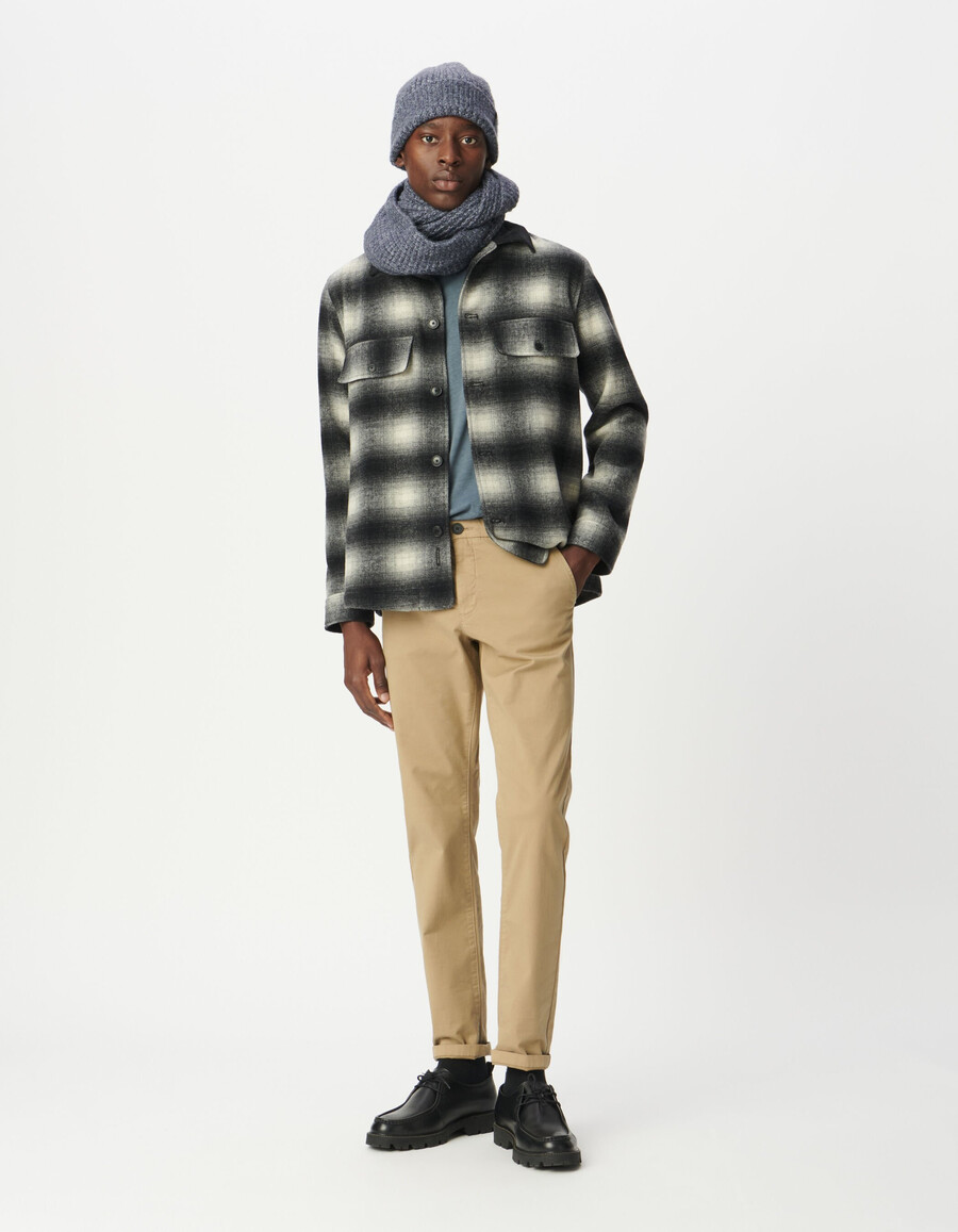 pantaloni chino slim dritti beige da uomo