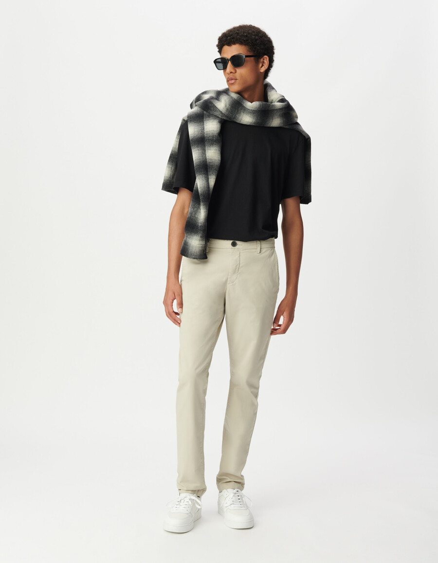 pantaloni chino slim in mastice da uomo