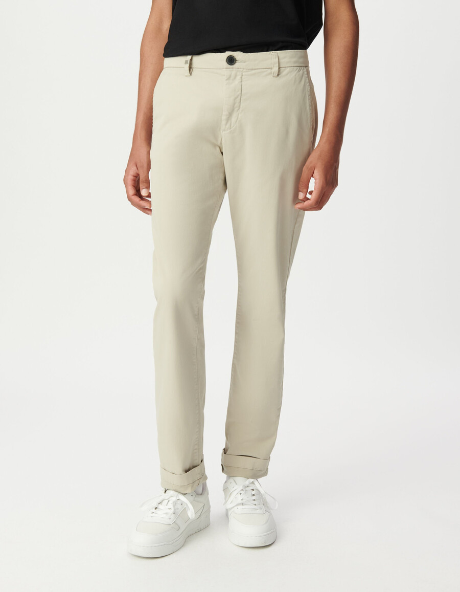 pantaloni chino slim in mastice da uomo